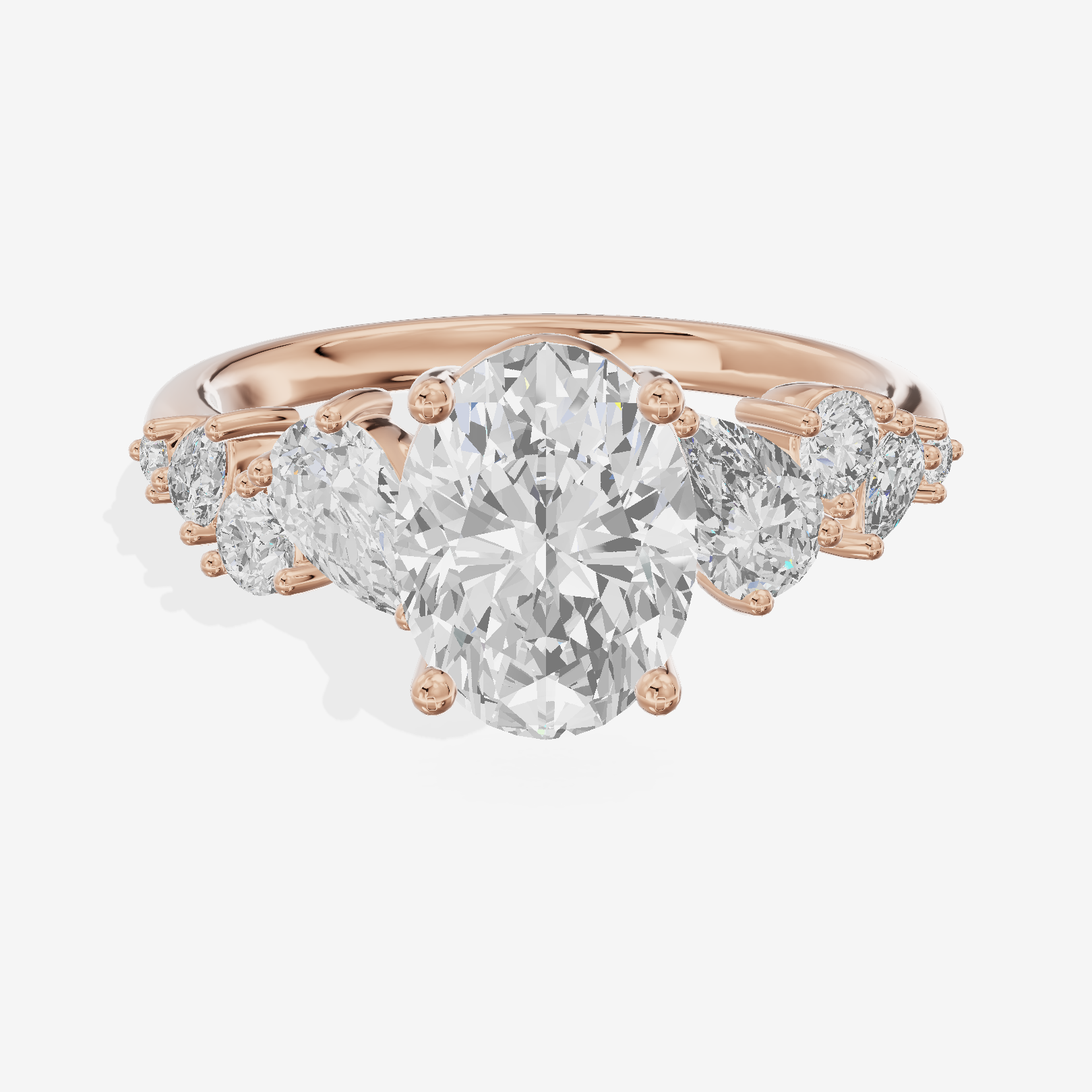 Selenia Cathedral 1.5mm Oval Solitaire Engagement Ring in 18K Rose Gold