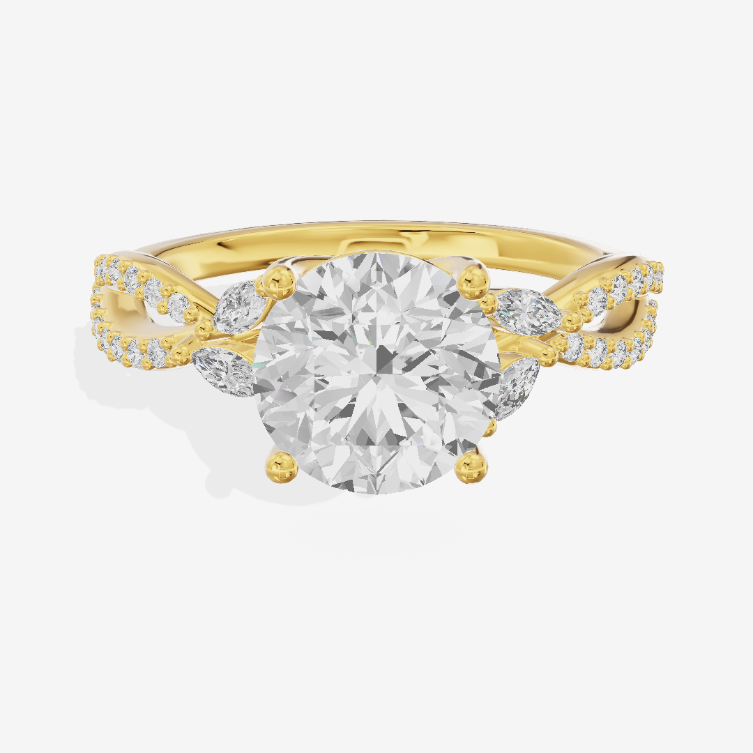 Luxe Domeline 1.5mm Round Solitaire Engagement Ring (1/8 ct. tw.) in 18K Yellow Gold