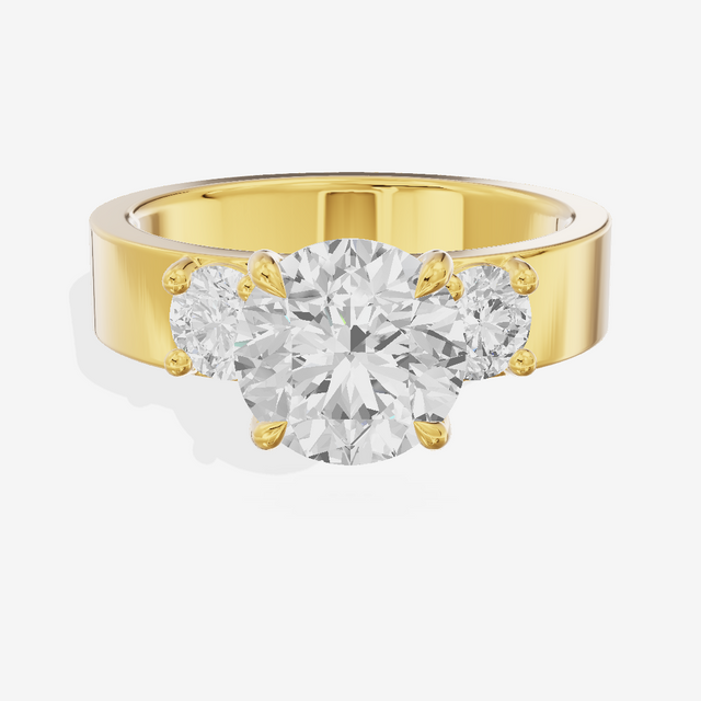 Royal Vowsae Three Stone Round Engagement Ring (1/2 ct. tw.) in 18K Yellow Gold