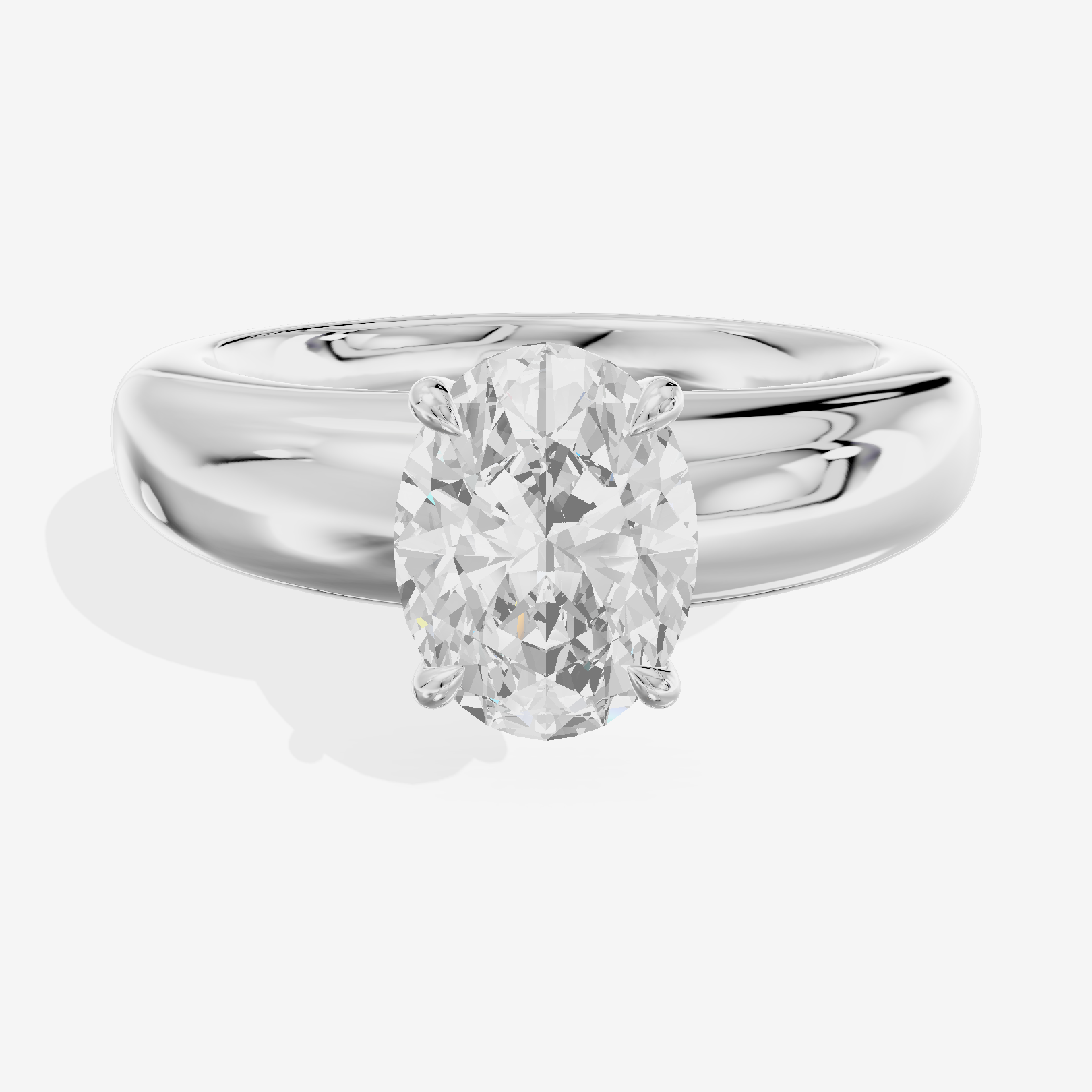 Whispered Adorae 5mm Oval Solitaire Engagement Ring in 18K White Gold