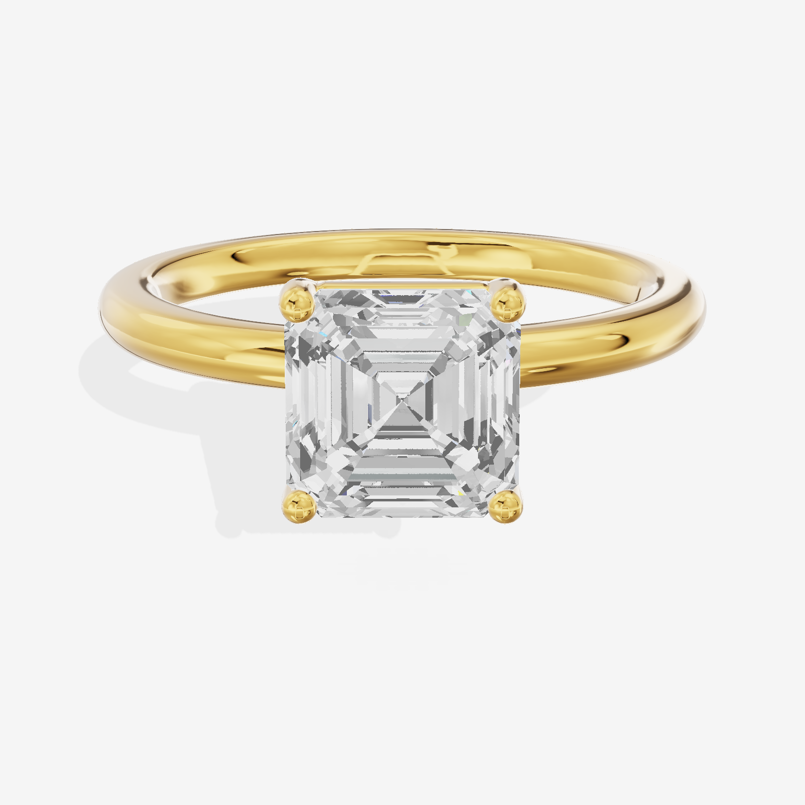 Tender 2mm Asscher Solitaire Engagement Ring in 14K Yellow Gold