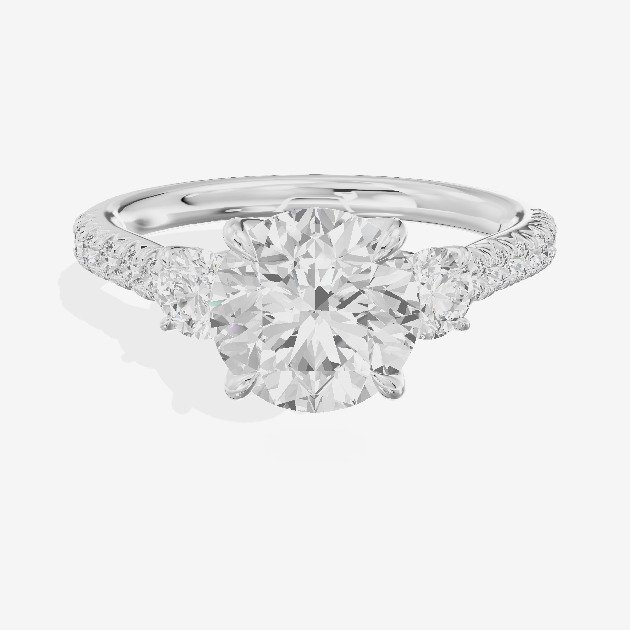 Triade Anniversary Anniversary Round Three Stone Engagement Ring (1/2 ct. tw.) in Platinum