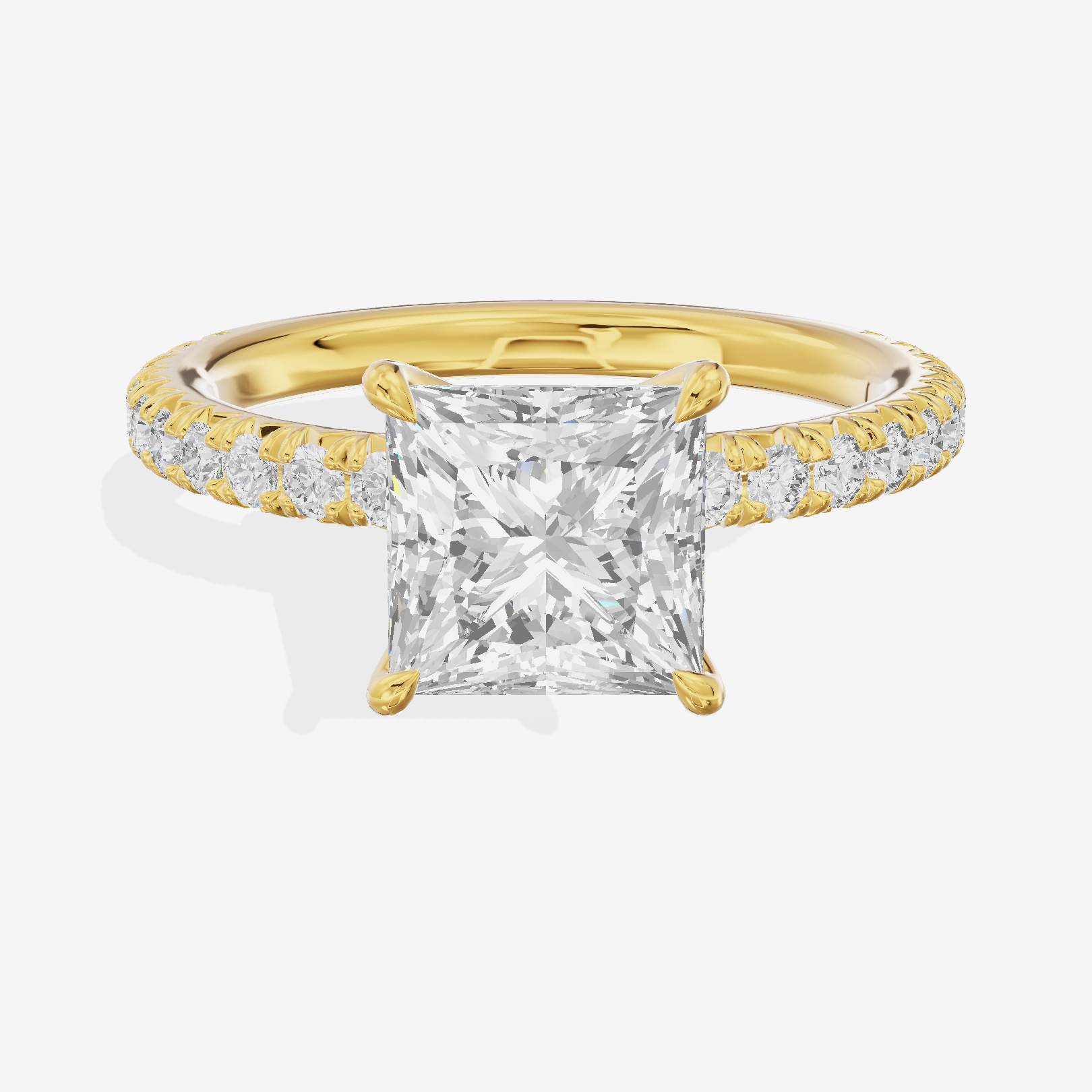Twined Maia Princess Engagement Ring with Side Stones (1/2 ct. tw.) in 14K Yellow Gold