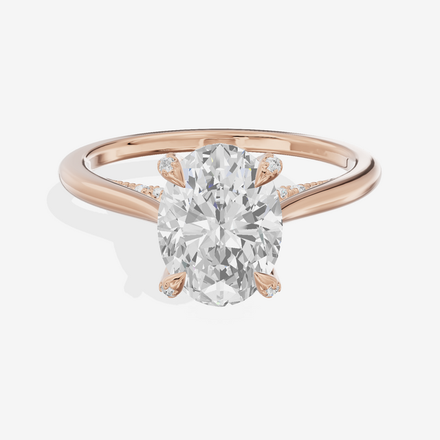 Grand Vowsae Oval Engagement Ring with Side Stones (1/5 ct. tw.) in 14K Rose Gold