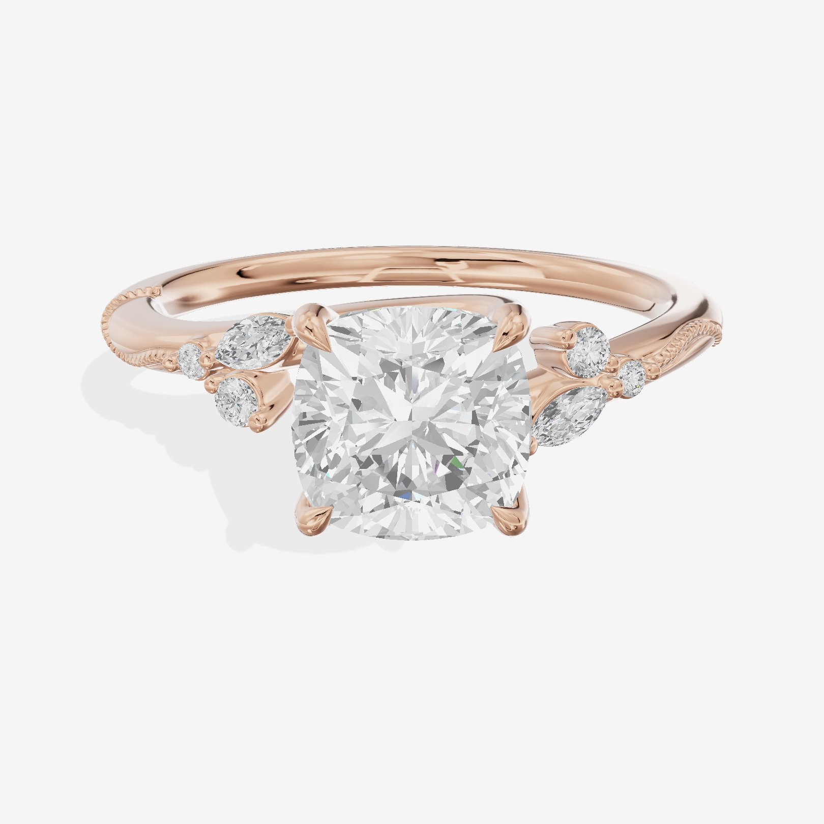 Vintage Lumera Cushion Engagement Ring (1/10 ct. tw.) in 18K Rose Gold