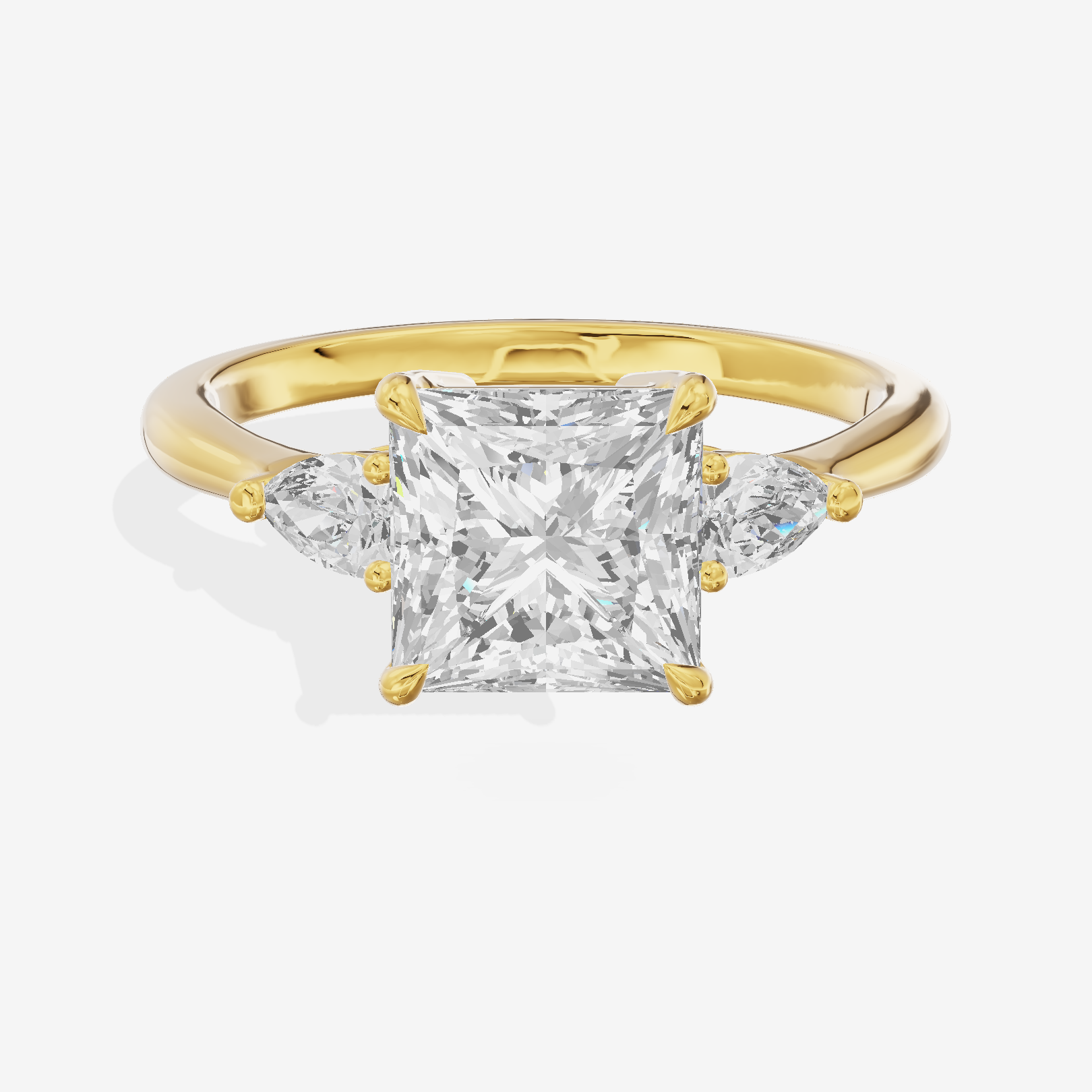 Petite Aimora Three Stone Princess Engagement Ring (1/4 ct. tw.) in 18K Yellow Gold