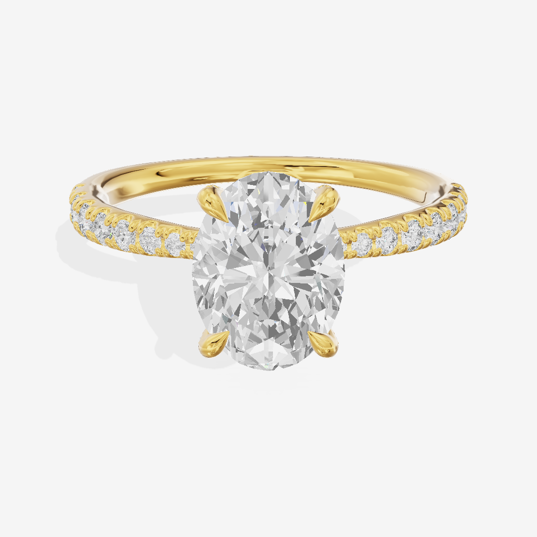 Lumera Oval Engagement Ring with Side Stones (1/3 ct. tw.) in 18K Yellow Gold