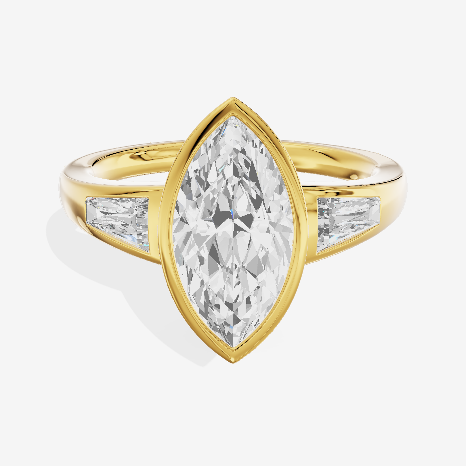 Modern Triade Marquise Three Stone Engagement Ring (1/2 ct. tw.) in 18K Yellow Gold