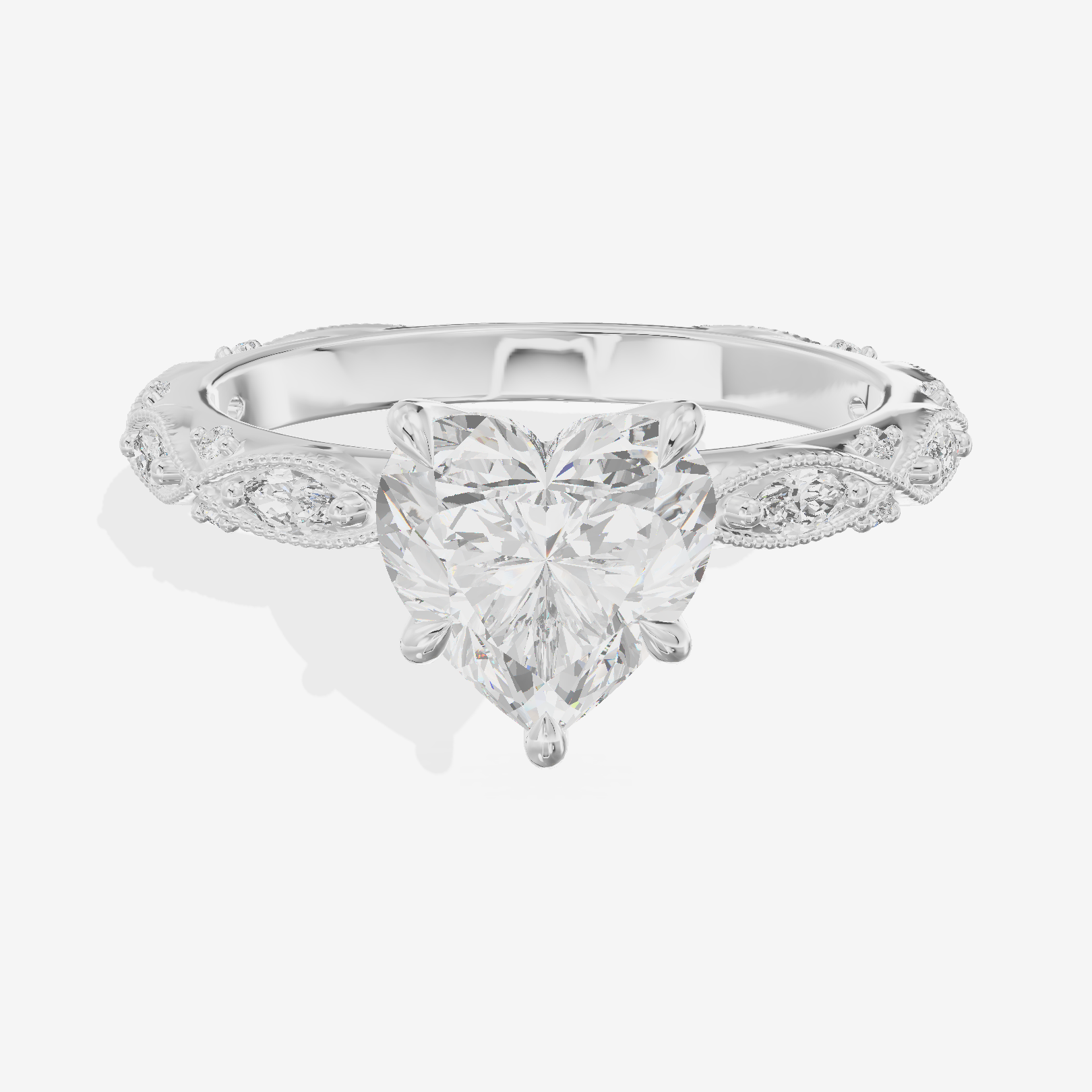 Vintage Whisper Heart Engagement Ring (1/4 ct. tw.) in Platinum
