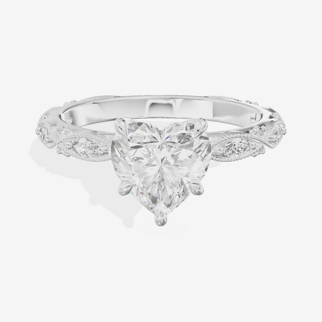 Vintage Whisper Heart Engagement Ring (1/4 ct. tw.) in Platinum