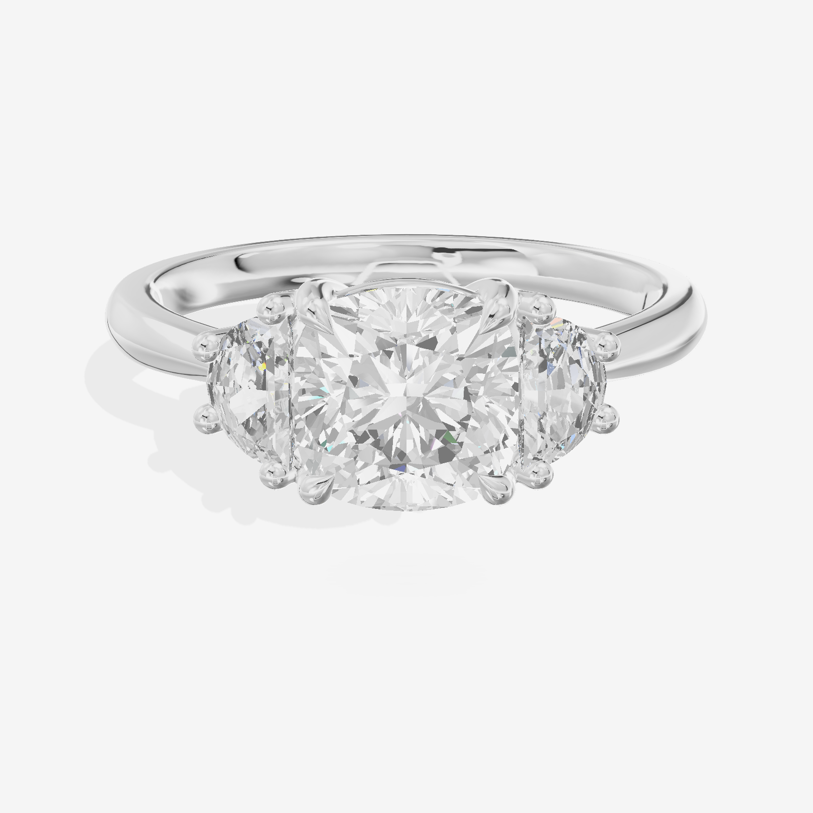 Classic Liviana Cushion Three Stone Engagement Ring (1/4 ct. tw.) in Platinum