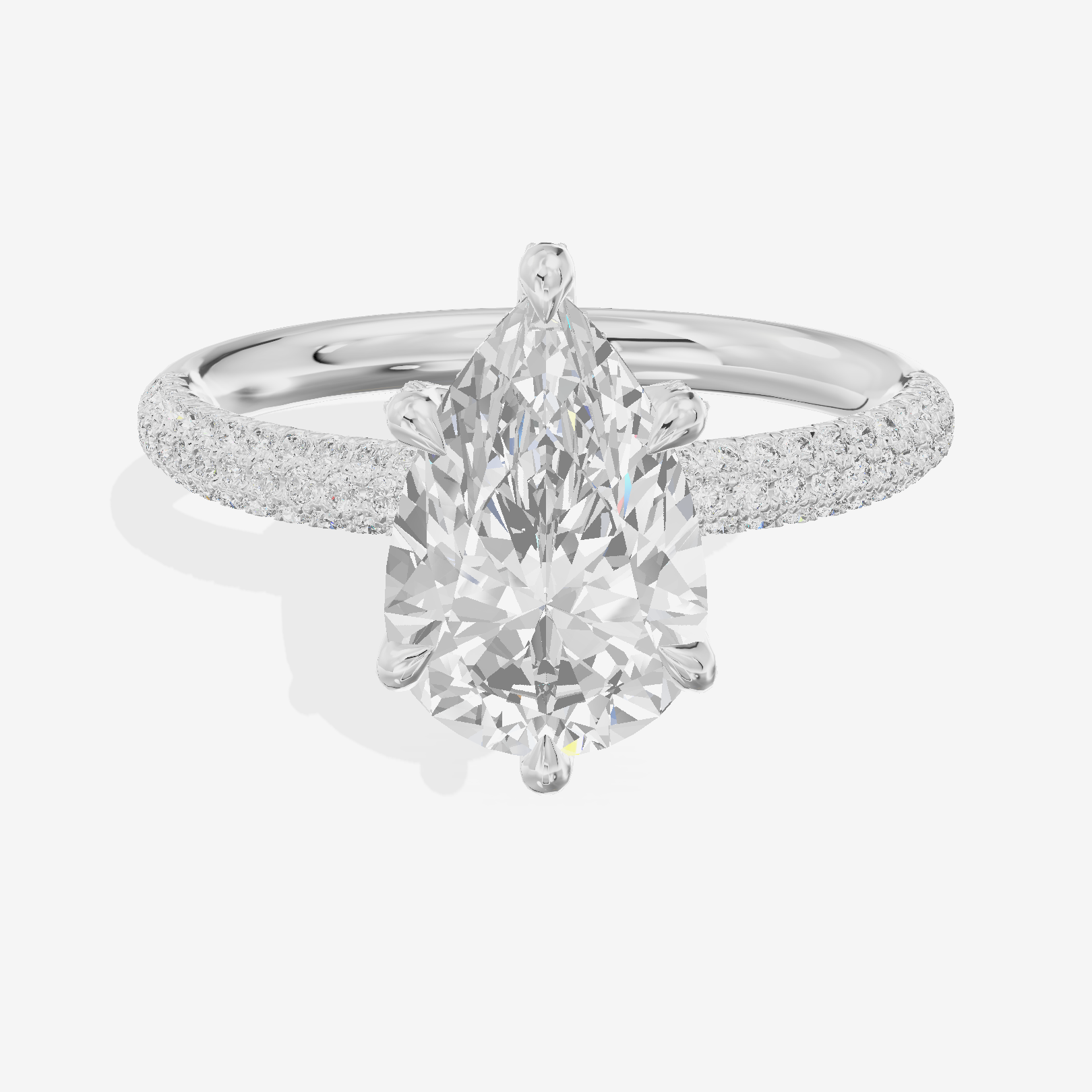 Modern Selenia Pear Engagement Ring with Side Stones (1/6 ct. tw.) in Platinum