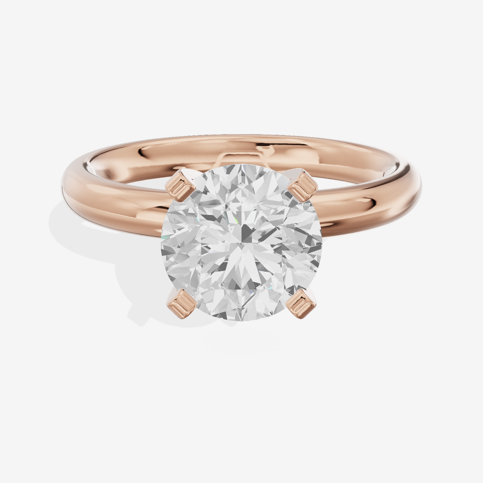 Hallowed Selenia 2.5mm Round Comfort Fit Engagement Ring in 18K Rose Gold
