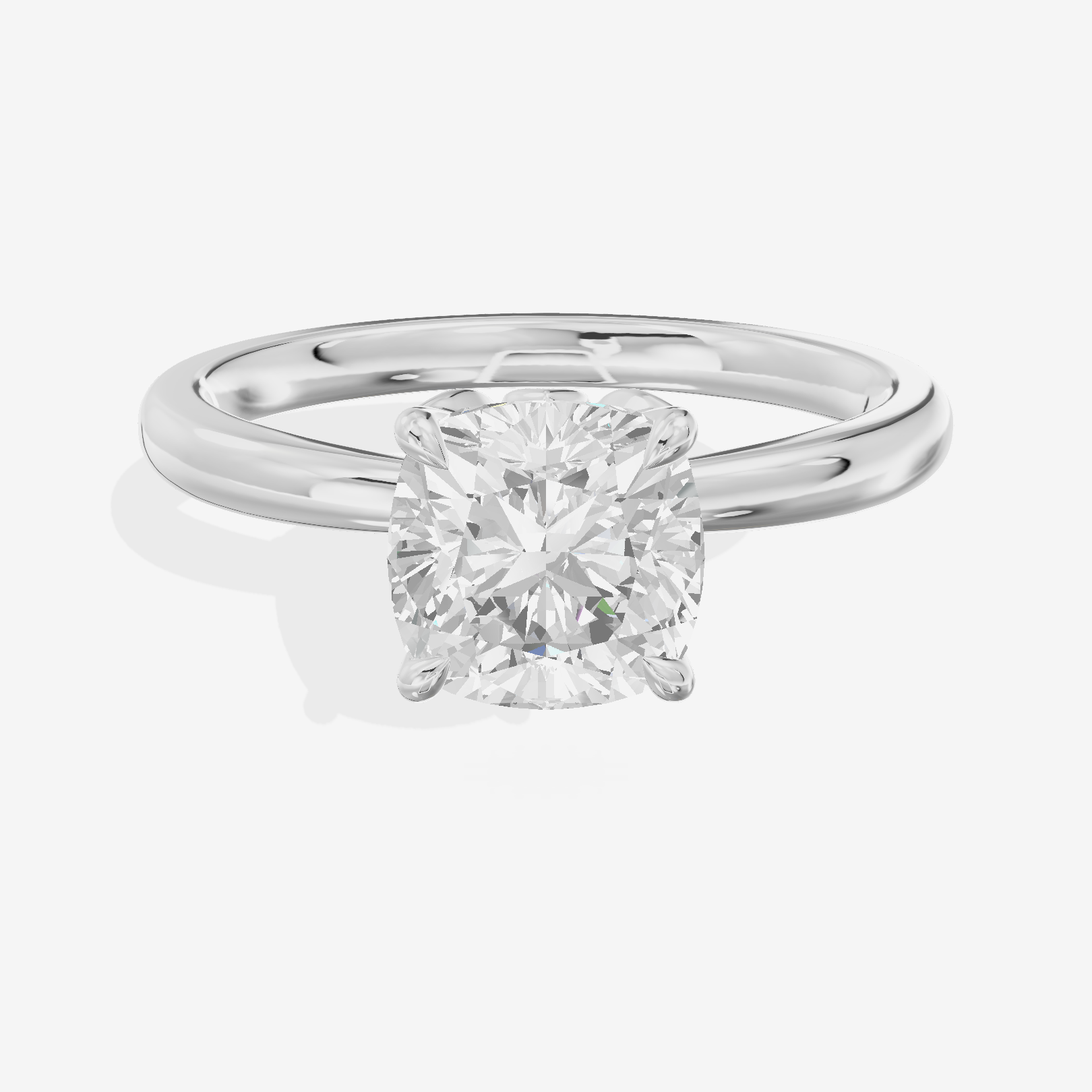 Eversince Solitaire 2mm Cushion Engagement Ring in 14K White Gold