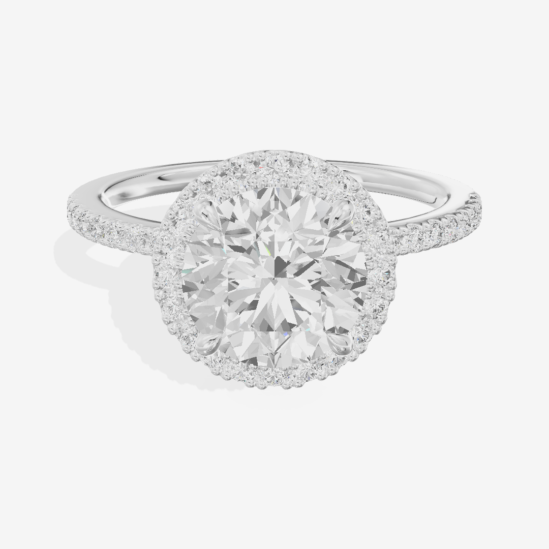 Vintage Adorae Round Hidden Halo Engagement Ring (2/5 ct. tw.) in 14K White Gold