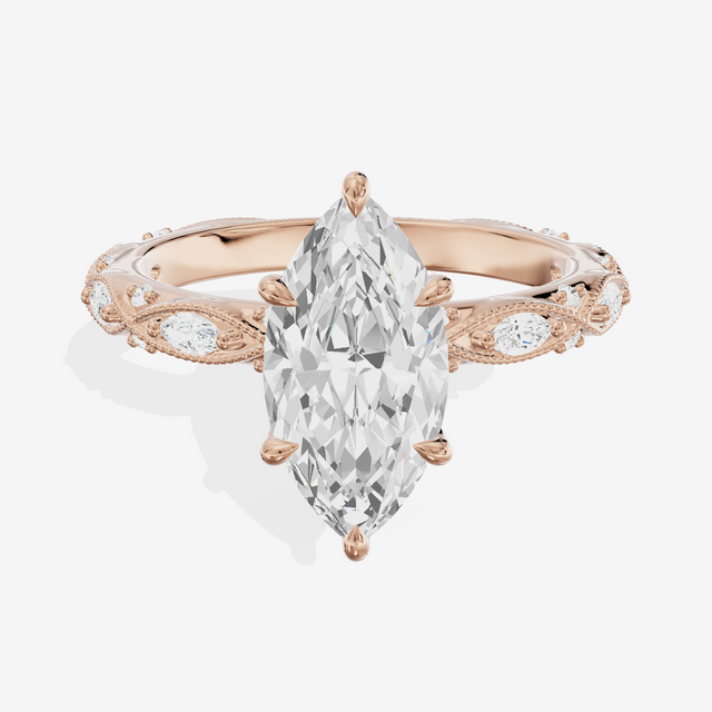 Vintage Whisper Marquise Engagement Ring (1/4 ct. tw.) in 14K Rose Gold