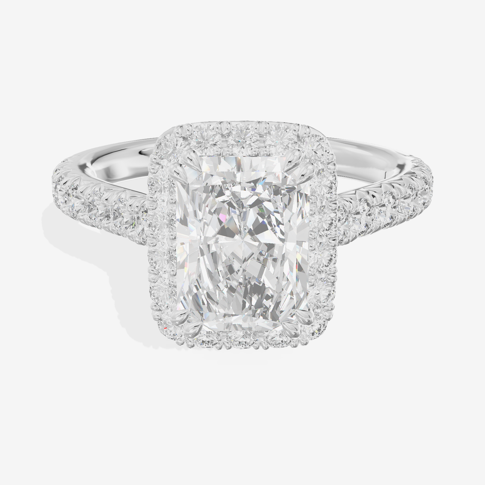 One of One Halo Radiant Engagement Ring (3/4 ct. tw.) in 14K White Gold