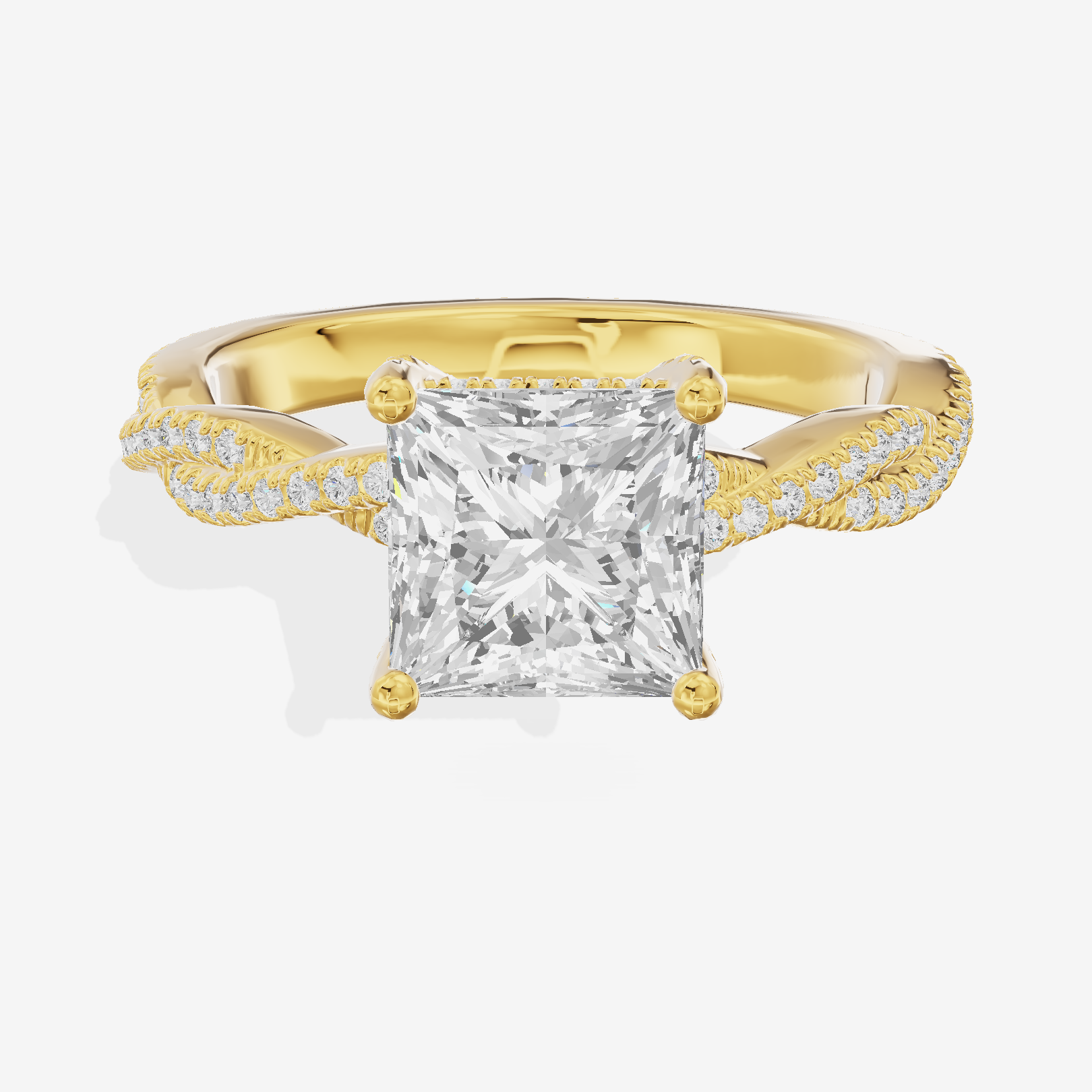 Luxe Twine Princess Twisted Engagement Ring (1/3 ct. tw.) in 18K Yellow Gold