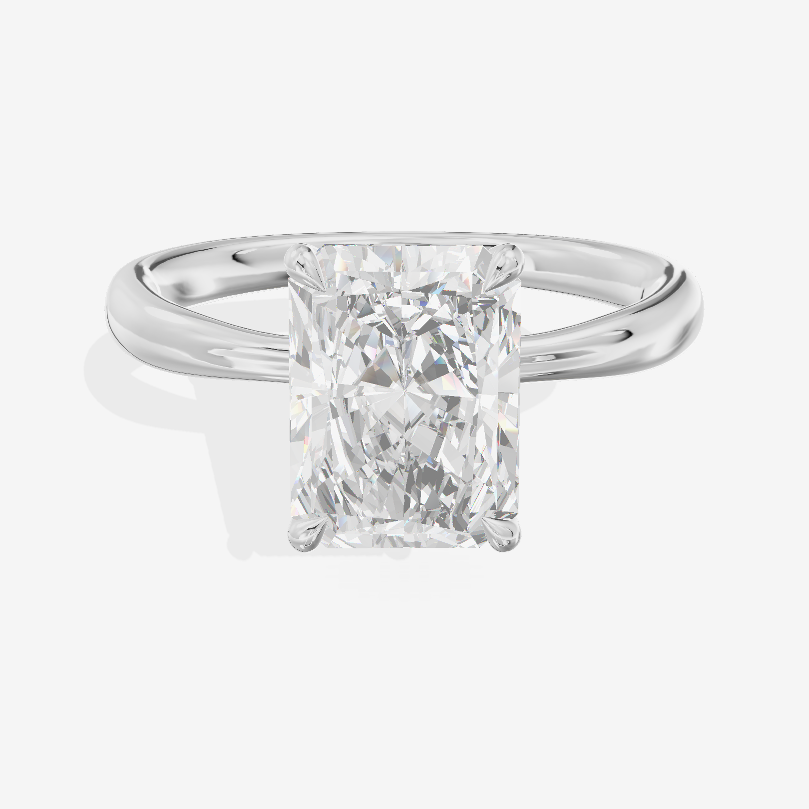 Classic Aimora 2.7mm Radiant Solitaire Engagement Ring in Platinum