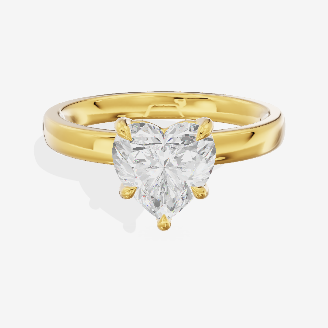 Tender Eversince 2.5mm Heart Solitaire Engagement Ring in 18K Yellow Gold