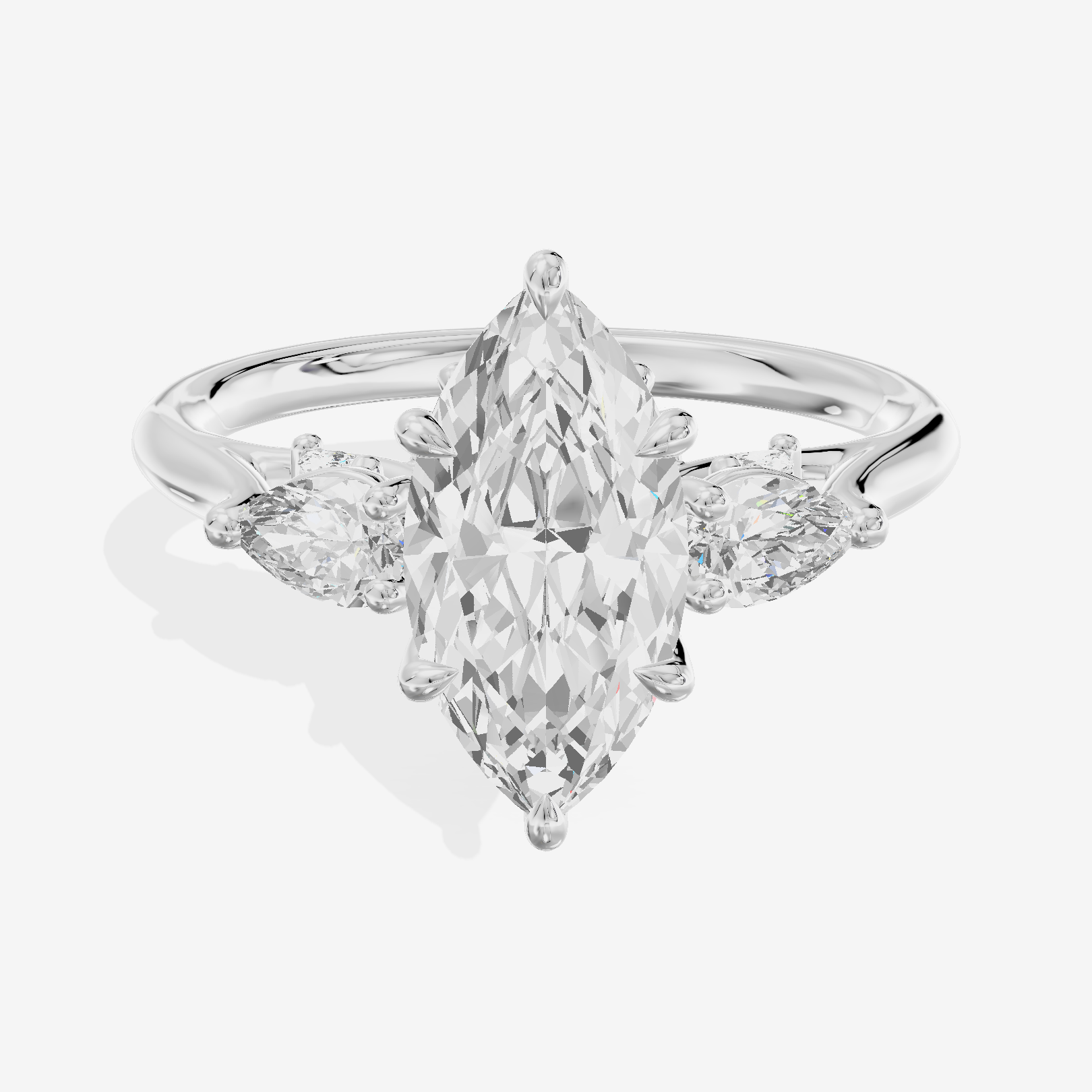 Classic Vowsae Three Stone Marquise Engagement Ring (3/5 ct. tw.) in Platinum