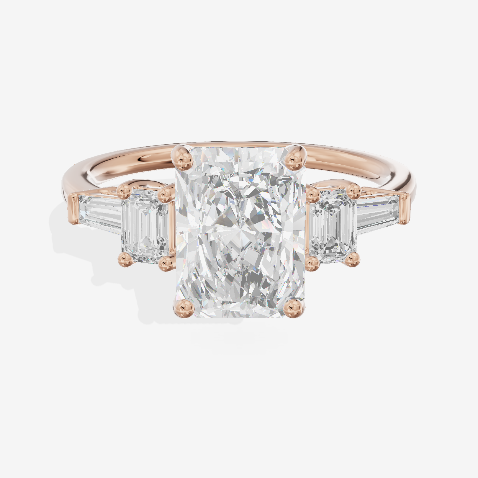 Vowsae Five Stone Radiant Engagement Ring (3/4 ct. tw.) in 14K Rose Gold