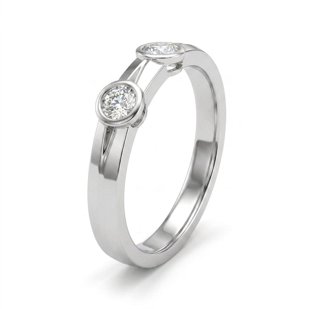 Low Profile Wedding Band (1/10 ct.) in 18K White Gold