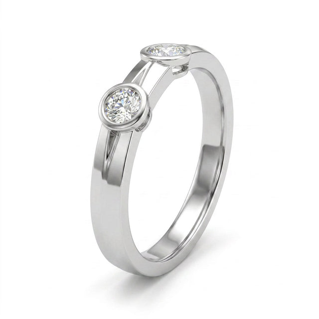 Low Profile Wedding Band (1/10 ct.) in 18K White Gold