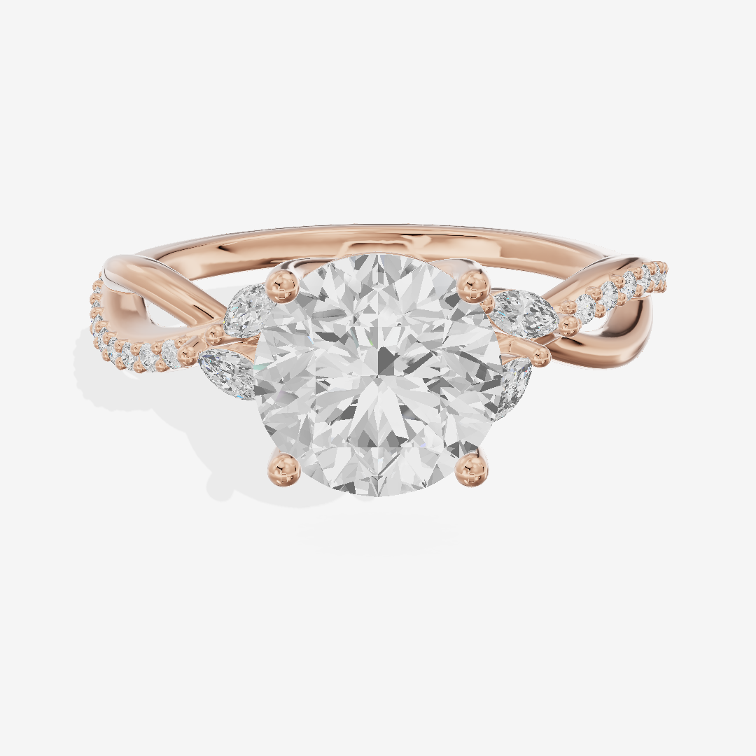 Petite Twine Round Twisted Engagement Ring (1/5 ct. tw.) in 18K Rose Gold