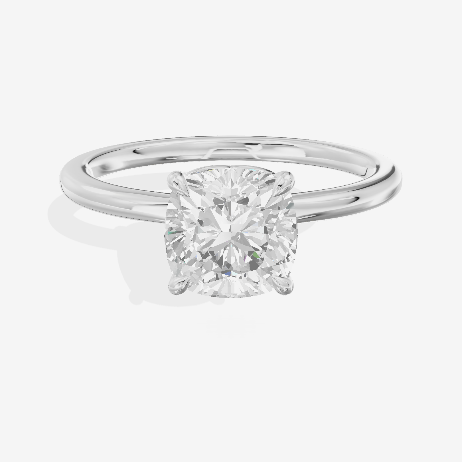 Coeurine Solitaire 1.8mm Cushion Solitaire Engagement Ring in 18K White Gold