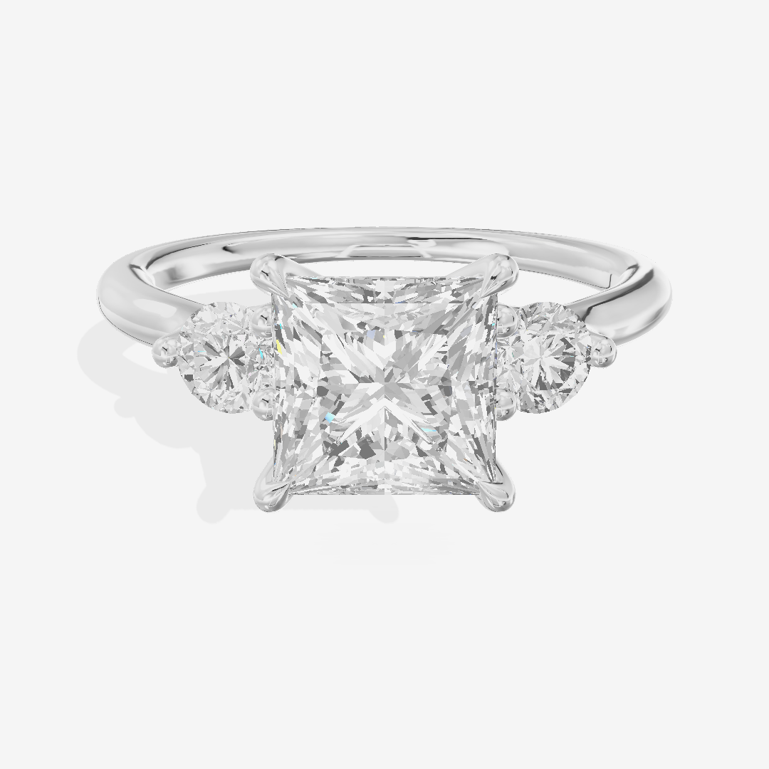 Eternal Vowsae Three Stone Princess Engagement Ring (1/3 ct. tw.) in Platinum