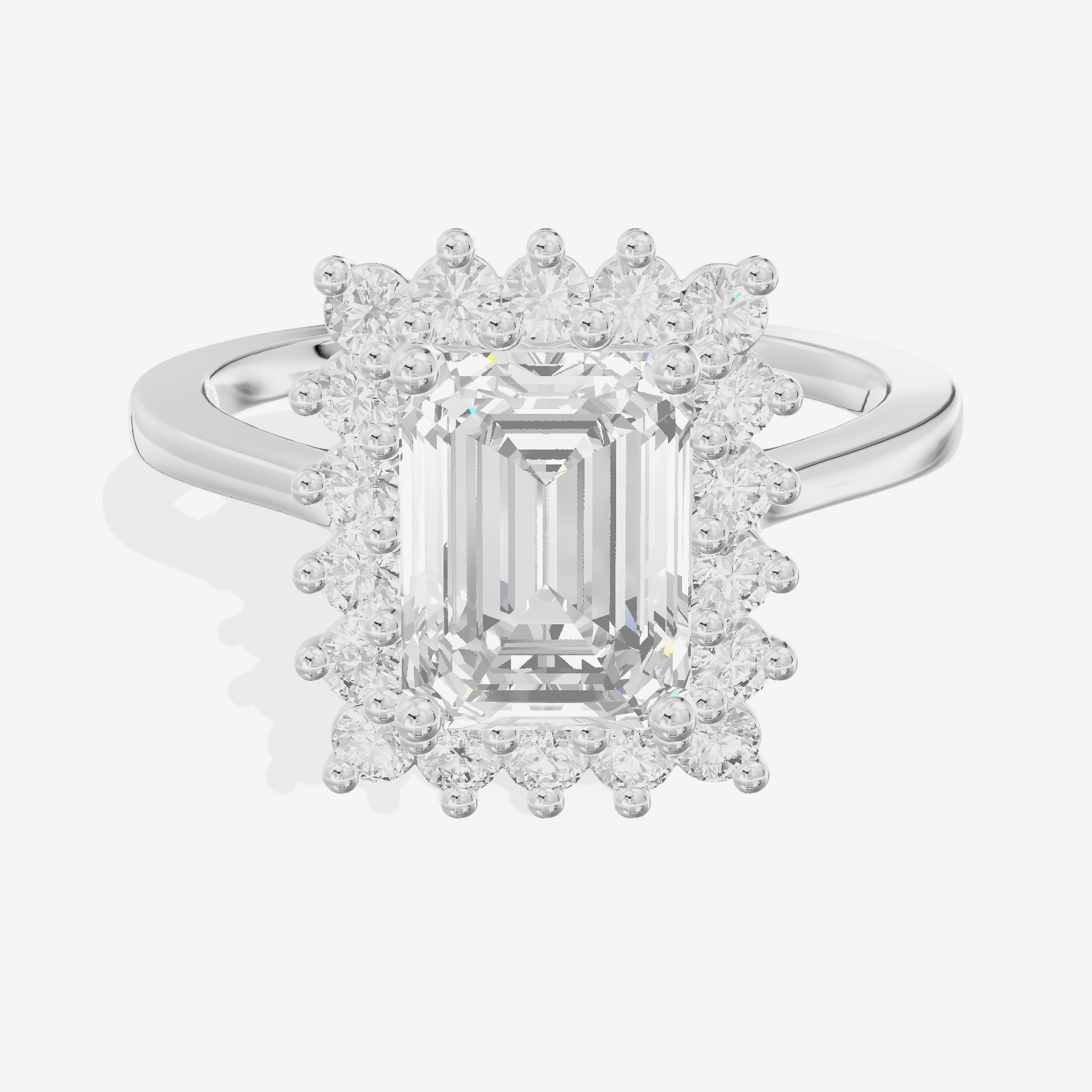 Liviana Halo Emerald Engagement Ring (1/4 ct. tw.) in 14K White Gold