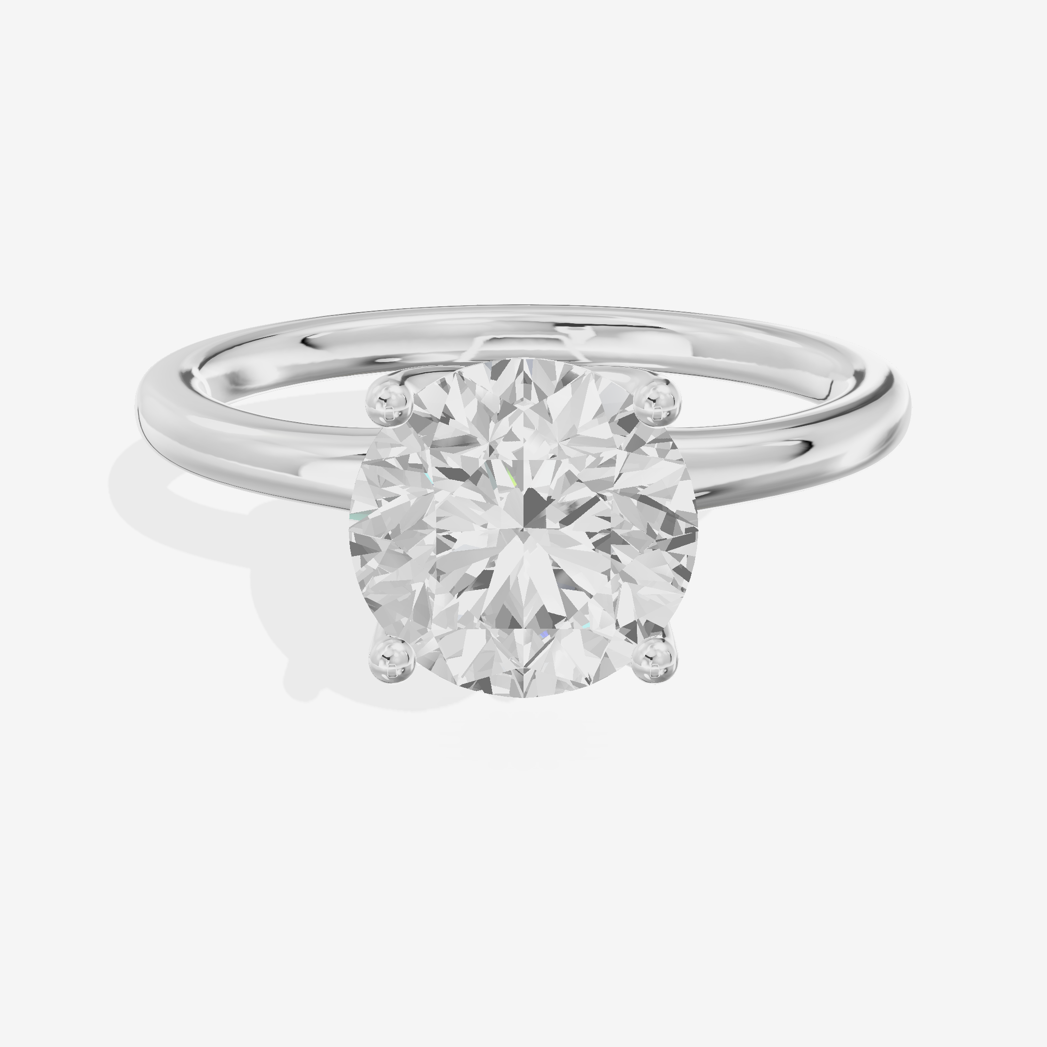 Linger 1.8mm Round Solitaire Engagement Ring in 18K White Gold
