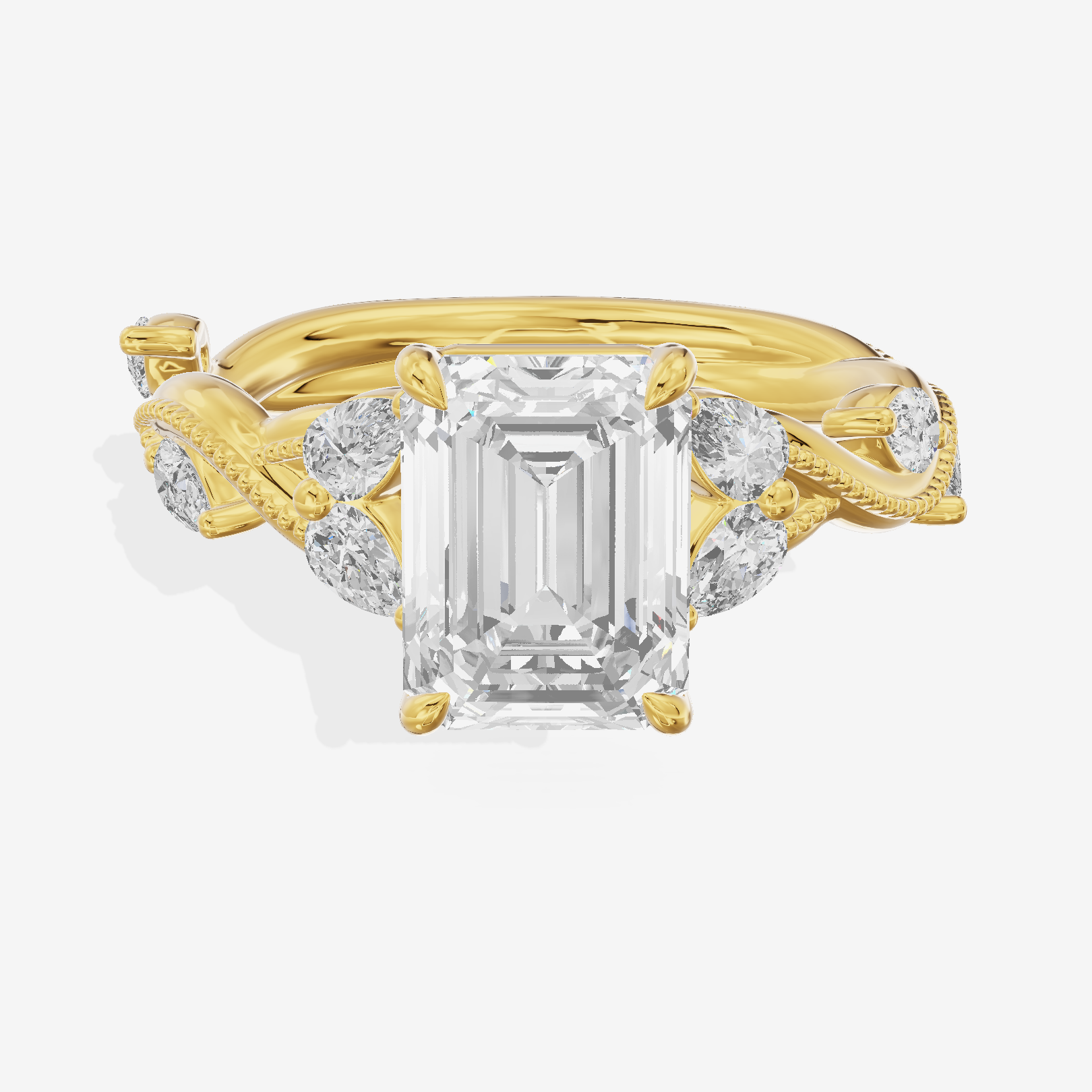 Vintage Twine Emerald Engagement Ring (3/8 ct. tw.) in 18K Yellow Gold