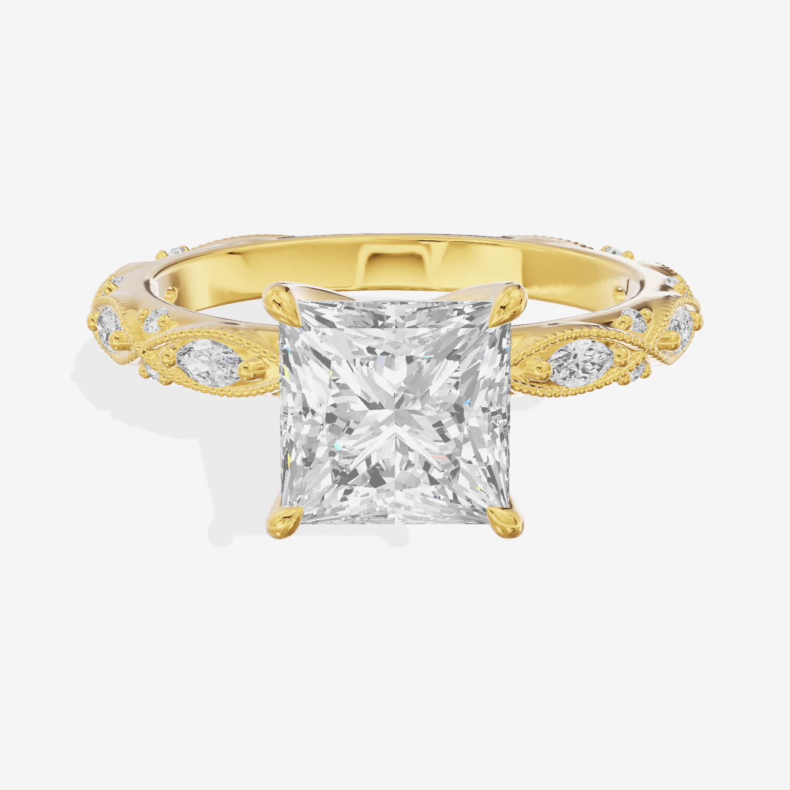 Vintage Whisper Princess Engagement Ring (1/4 ct. tw.) in 18K Yellow Gold