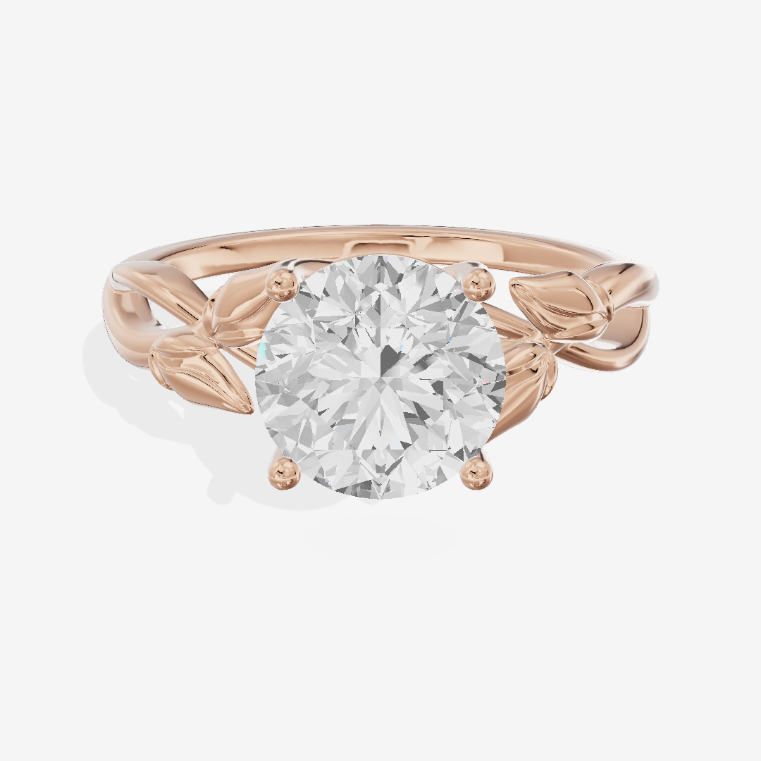 Sealed Vowsae 2.5mm Round Solitaire Engagement Ring in 18K Rose Gold