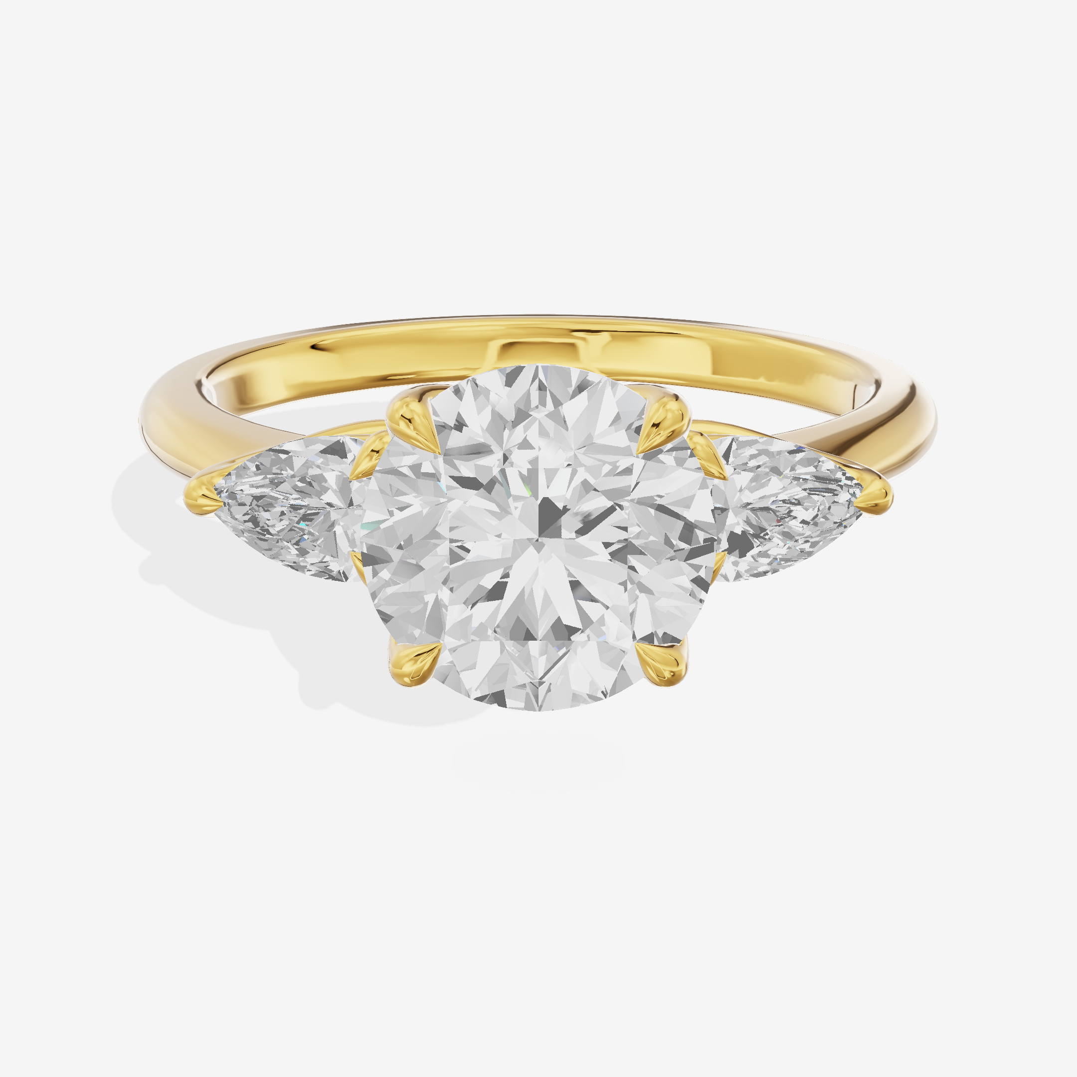 Belovae Round Three Stone Engagement Ring (2/5 ct. tw.) in 14K Yellow Gold