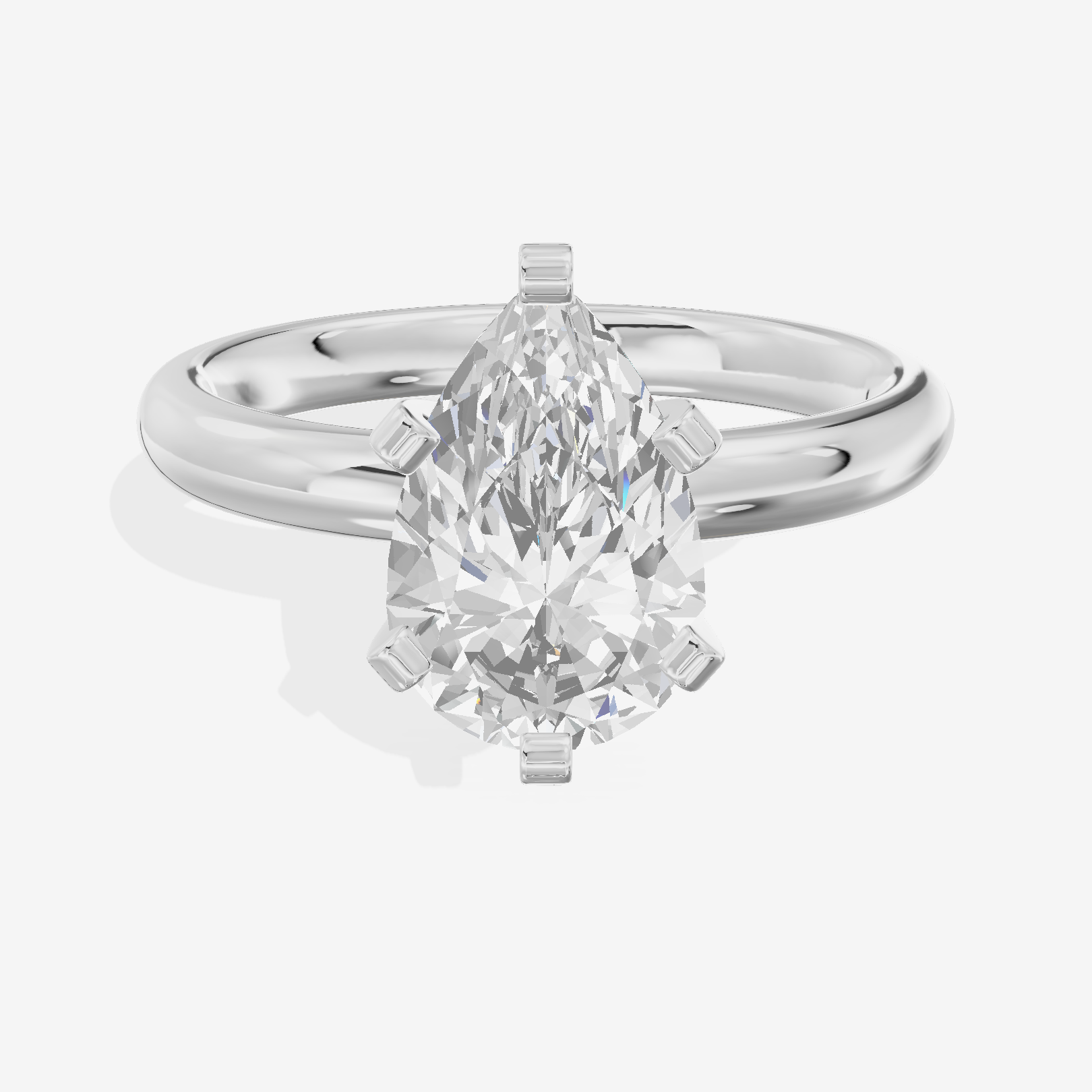 Hallowed Selenia 2.5mm Pear Comfort Fit Engagement Ring in 18K White Gold