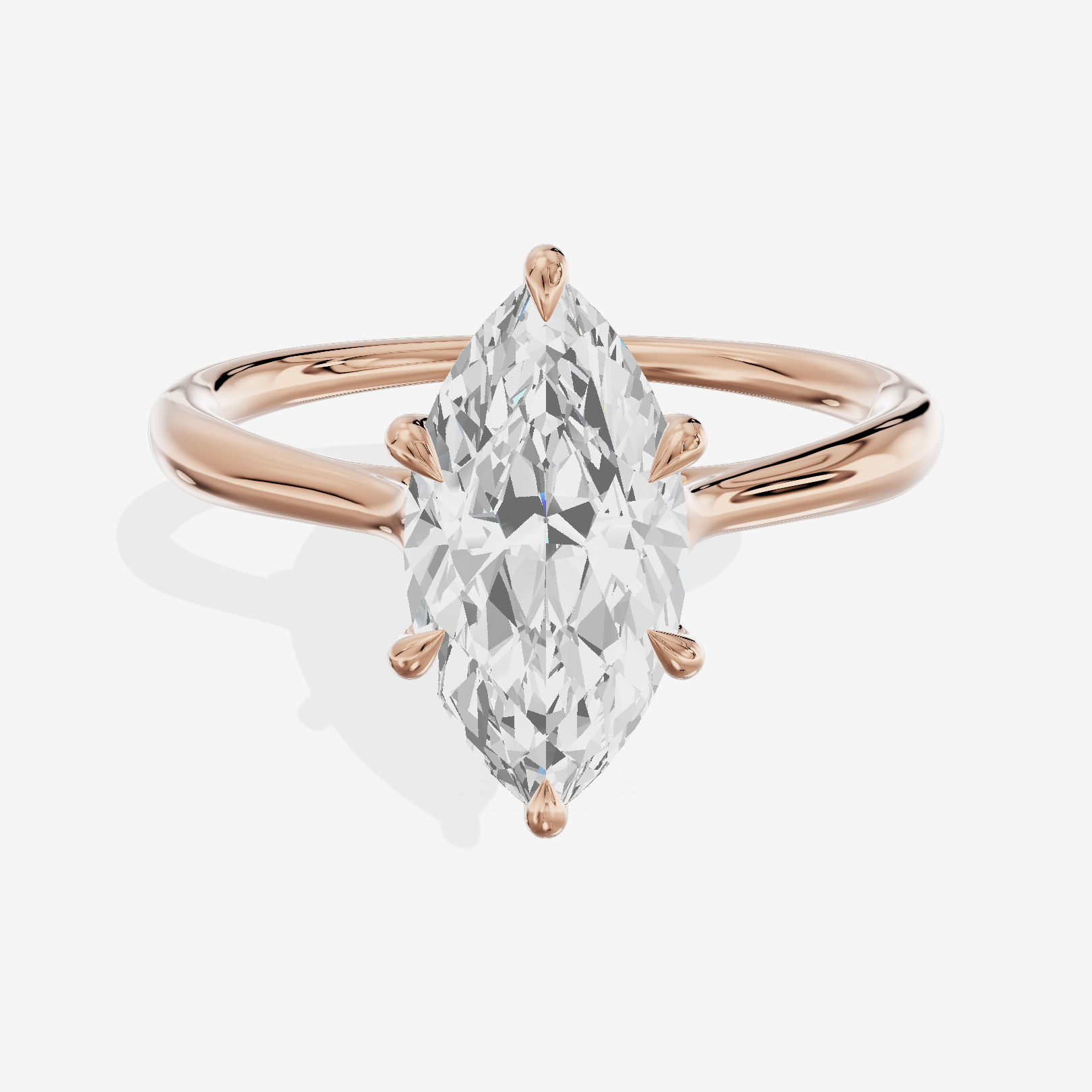 Mayrelle 2mm Marquise Solitaire Engagement Ring in 14K Rose Gold