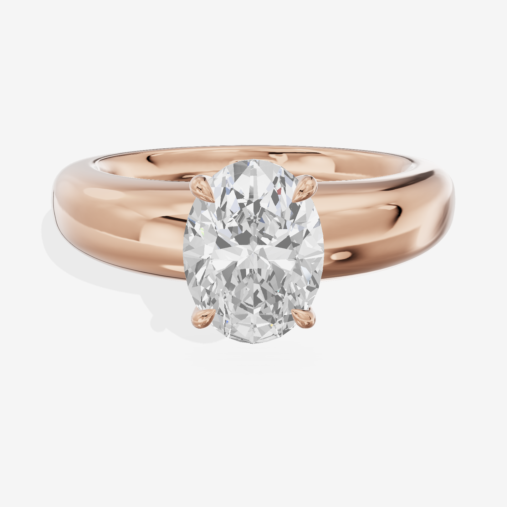 Whispered Adorae 5mm Oval Solitaire Engagement Ring in 14K Rose Gold