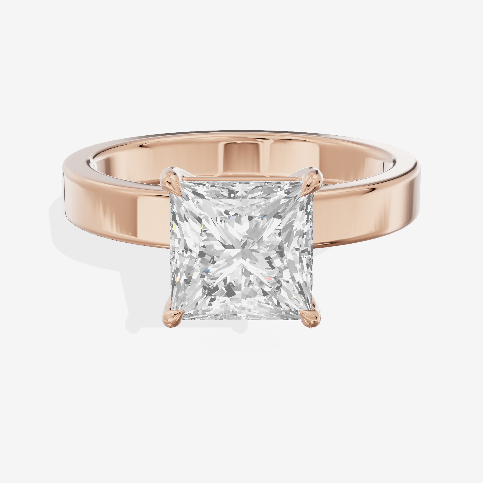 Eternal Vowsae 3mm Princess Solitaire Engagement Ring in 14K Rose Gold