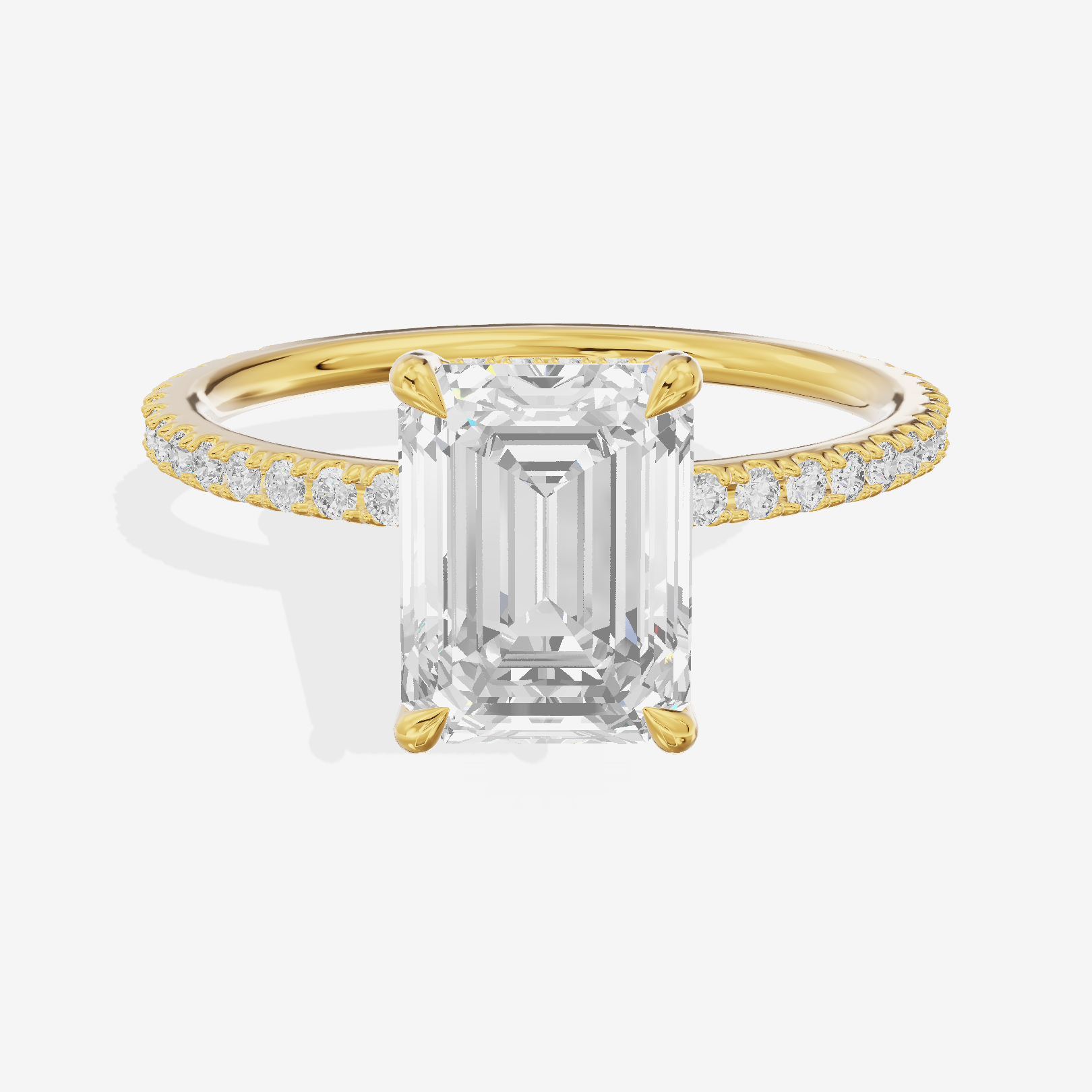 Promezza Pavé Emerald Engagement Ring (1/4 ct. tw.) in 18K Yellow Gold