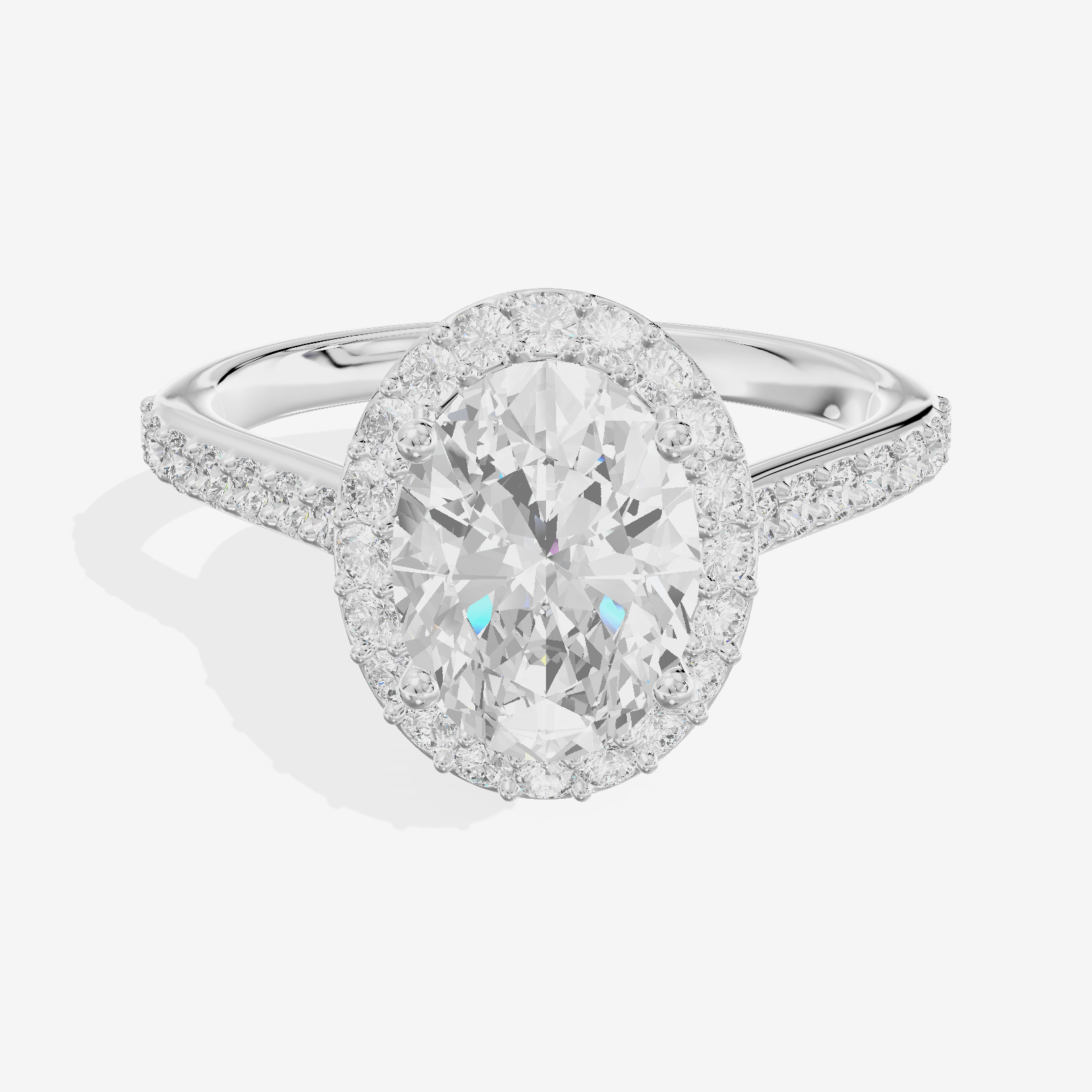 Lateria Halo Oval Engagement Ring (1/3 ct. tw.) in Platinum