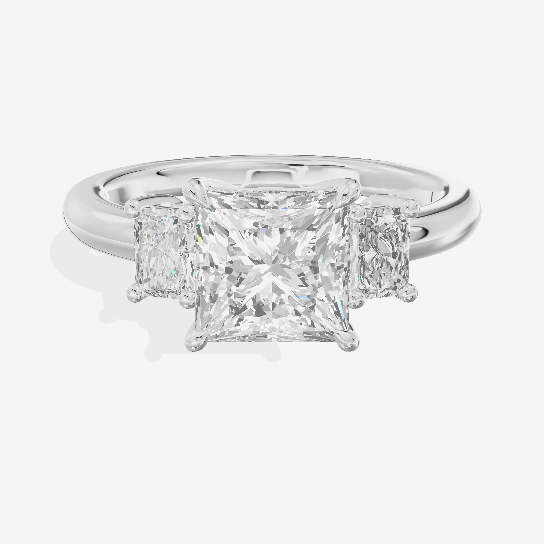 Grand Coeurine Three Stone Princess Engagement Ring (3/8 ct. tw.) in Platinum