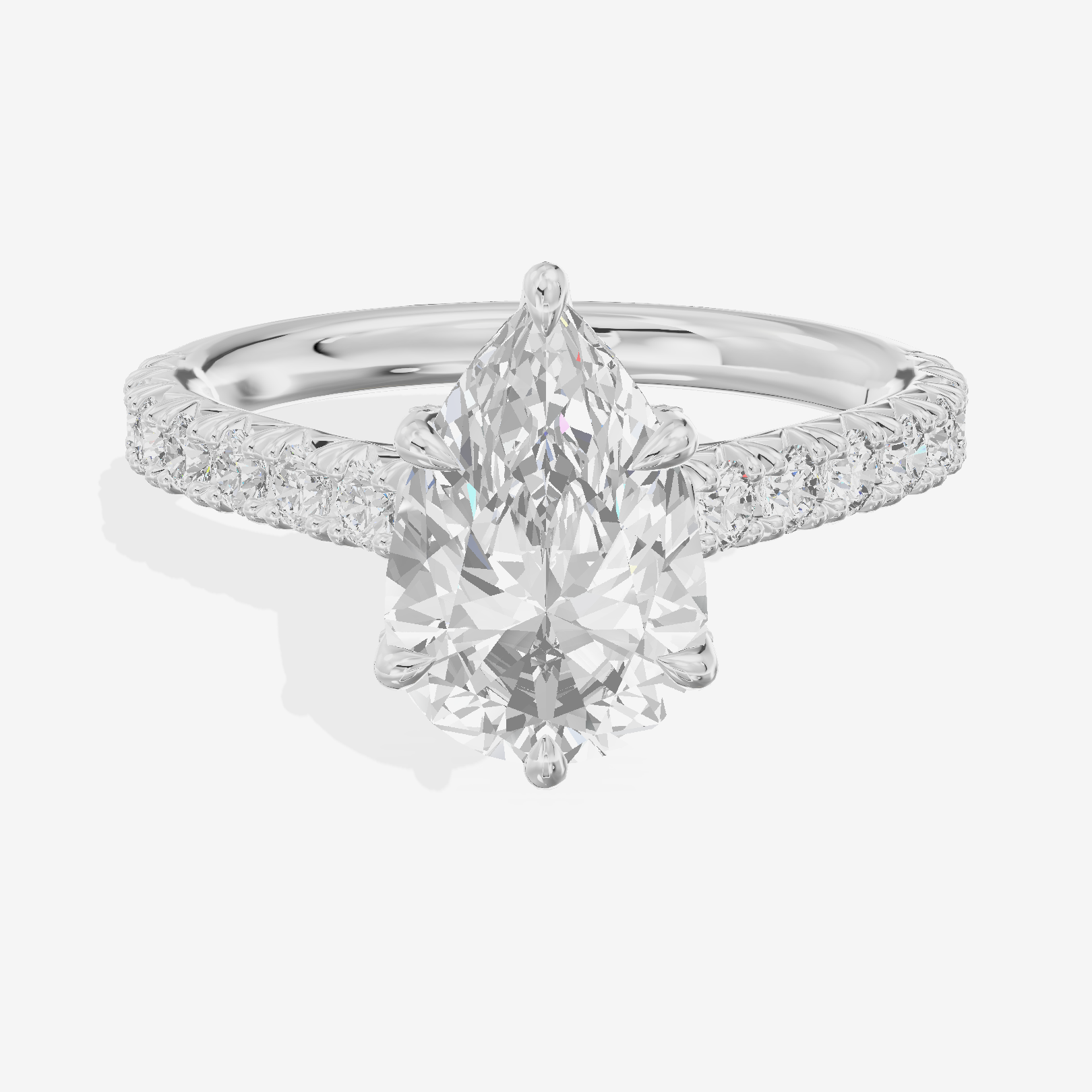 One of One Hidden Halo Pear Engagement Ring (1/2 ct. tw.) in Platinum