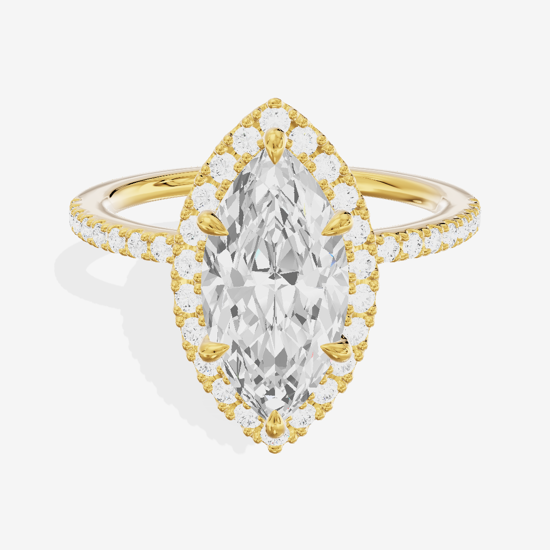 Vintage Adorae Marquise Hidden Halo Engagement Ring (2/5 ct. tw.) in 14K Yellow Gold