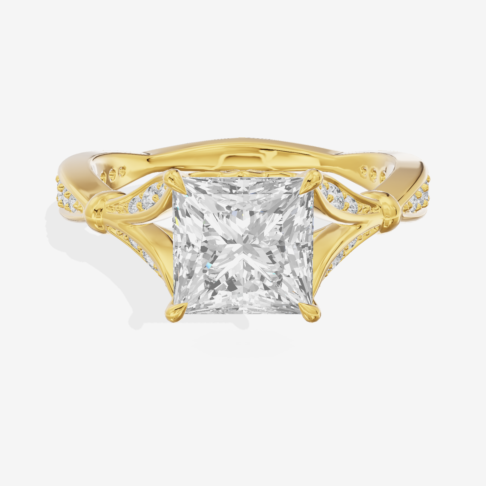 One of One Grand 3mm Princess Solitaire Engagement Ring (1/3 ct. tw.) in 18K Yellow Gold