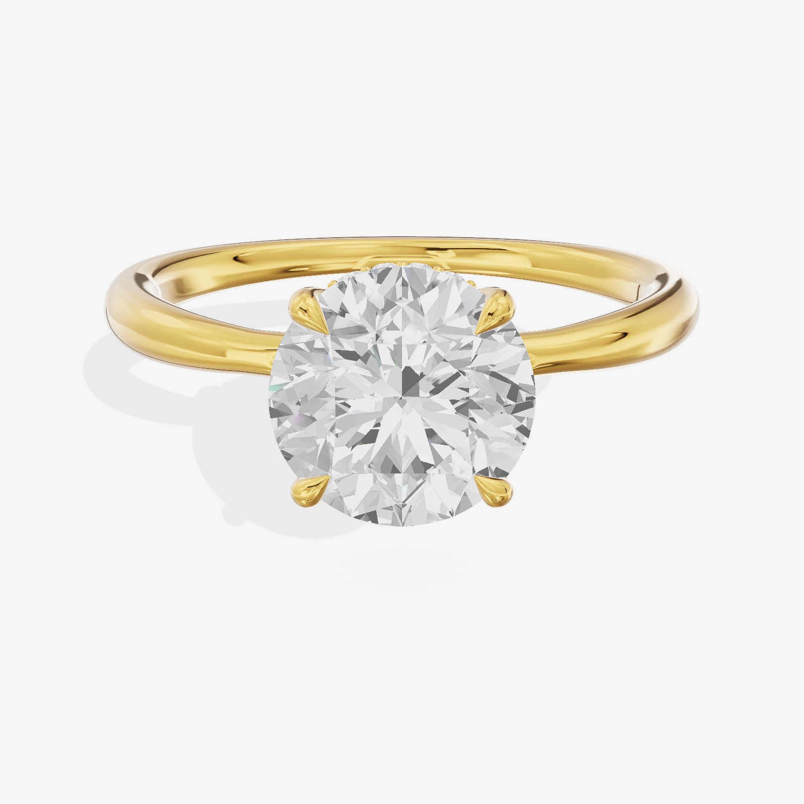 One of One Hidden Halo Round Engagement Ring (1/2 ct. tw.) in 18K Yellow Gold