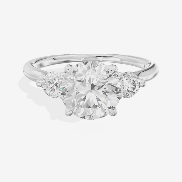 Eternal Vowsae Three Stone Round Engagement Ring (1/3 ct. tw.) in 14K White Gold