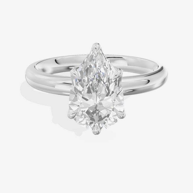 Vowsae 2.5mm Pear Six-Prong Engagement Ring in Platinum